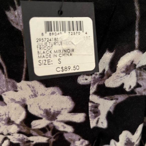 Ladies Club Monaco wool blend floral turtleneck sweater nwt - Picture 4 of 7